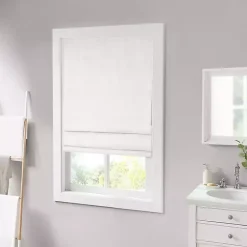 Kirklands Home Curtains & Drapes|Basketweave Cordless Roman Shade, 33 in. White