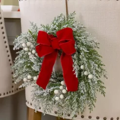 Discount White Berry and Red Bow Mini Wreath Wreaths
