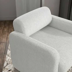 Kirklands Home Accent Chairs|Boucle Modern Accent Chair White
