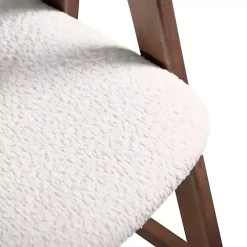 Kirklands Home Bar Stools & Counter Height Stools|Boucle Wood Penny Counter Stools, Set of 2 White