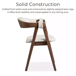 Kirklands Home Dining Chairs|Boucle Wood Penny Dining Chairs, Set of 2 White