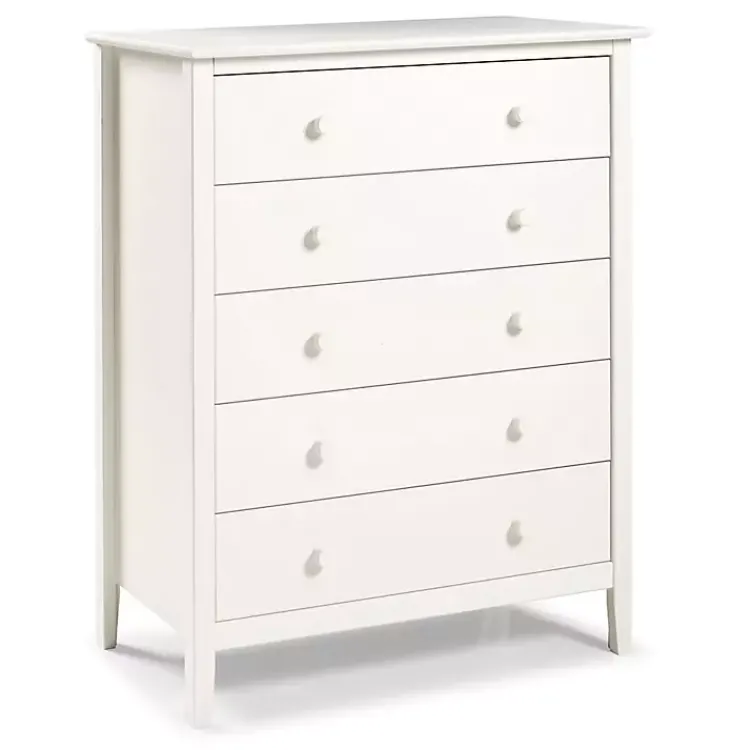Kirklands Home Dressers & Chests|Brazilian Pine Wood 5-Drawer Chest White