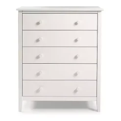 Kirklands Home Dressers & Chests|Brazilian Pine Wood 5-Drawer Chest White