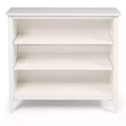 Kirklands Home Bookshelves|Brazilian Pine Wood Short Bookshelf White