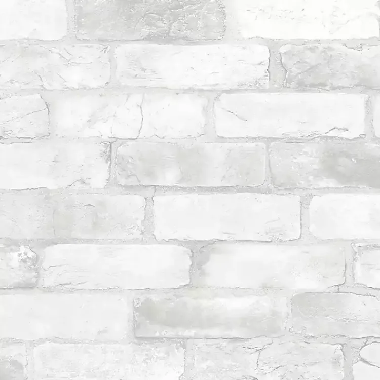 Kirklands Home Wall Murals & Wallpaper|White Brick Peel & Stick Wallpaper