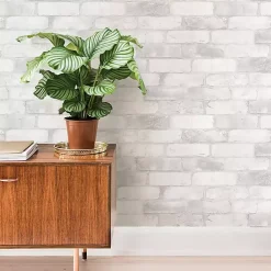 Kirklands Home Wall Murals & Wallpaper|White Brick Peel & Stick Wallpaper