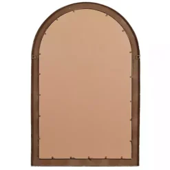 Kirklands Home Decorative Mirrors|White Brown Rustic Window Iron Frame Wall Mirror