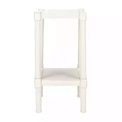 Kirklands Home Accent & End Tables|Carved Pinewood Farmhouse Accent Table White