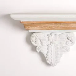 Kirklands Home Shelves|White Carved Wood Floating Wall Shelf
