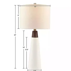 Kirklands Home Table Lamps|Ceramic and Wood Cone Table Lamp White