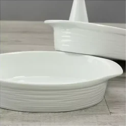 Kirklands Home Bakeware & Cookware|Ceramic Au Gratin Dishes, Set of 2 White