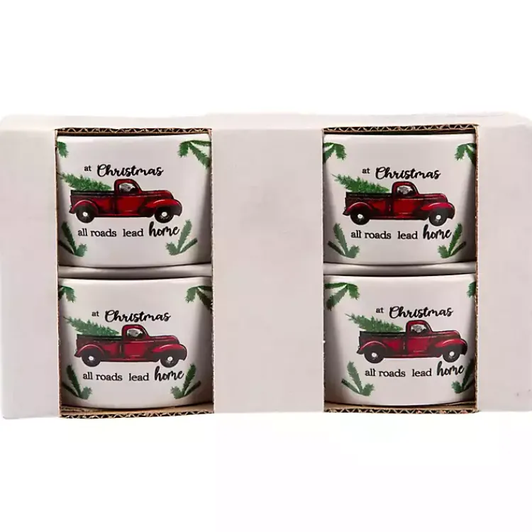 Kirklands Home Dinnerware|White Ceramic Christmas Ramekins, Set of 4