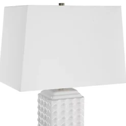 Kirklands Home Table Lamps|Ceramic Diamond Textured Table Lamp White