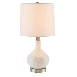 Kirklands Home Table Lamps|Ceramic Embossed Table Lamp White