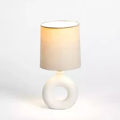 Kirklands Home Table Lamps|Ceramic Open Circle Mini Lamp White