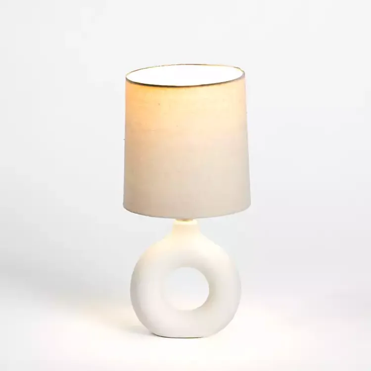 Kirklands Home Table Lamps|Ceramic Open Circle Mini Lamp White