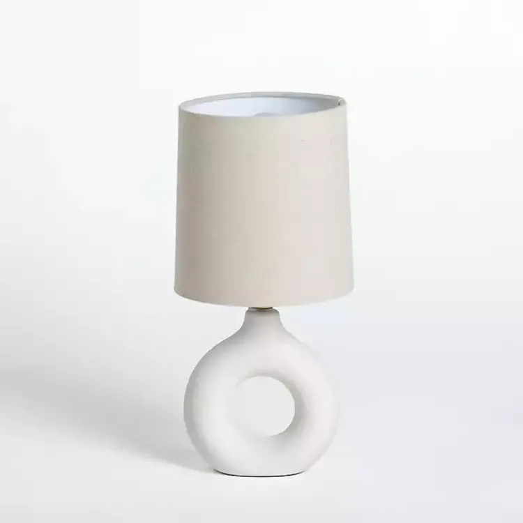 Kirklands Home Table Lamps|Ceramic Open Circle Mini Lamp White