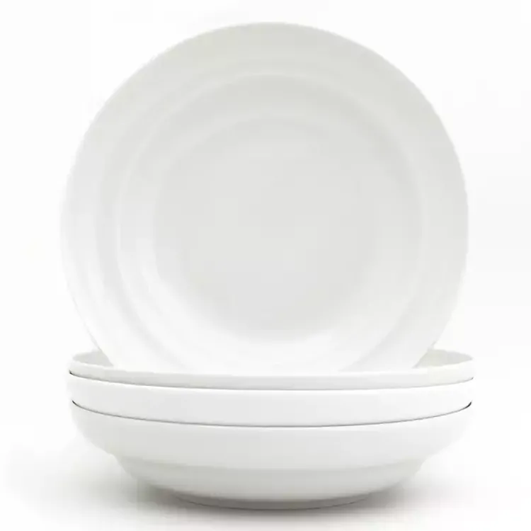 Kirklands Home Dinnerware|Ceramic Pasta Bowls, Set of 4 White