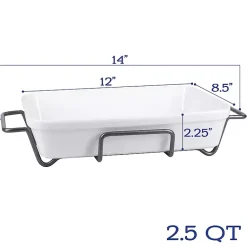 Kirklands Home Bakeware & Cookware|Ceramic 2-pc. Baker Set with Racks White