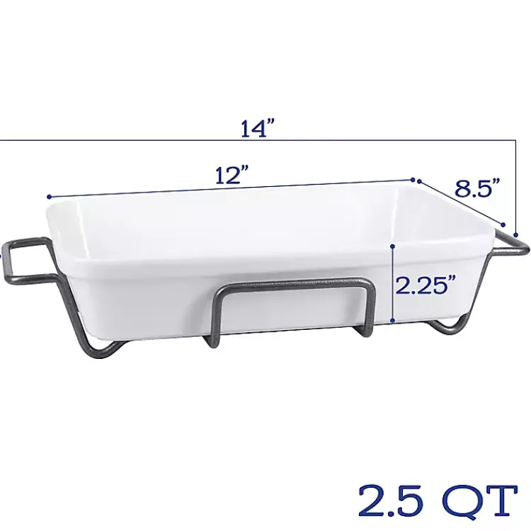 Kirklands Home Bakeware & Cookware|Ceramic 2-pc. Baker Set with Racks White