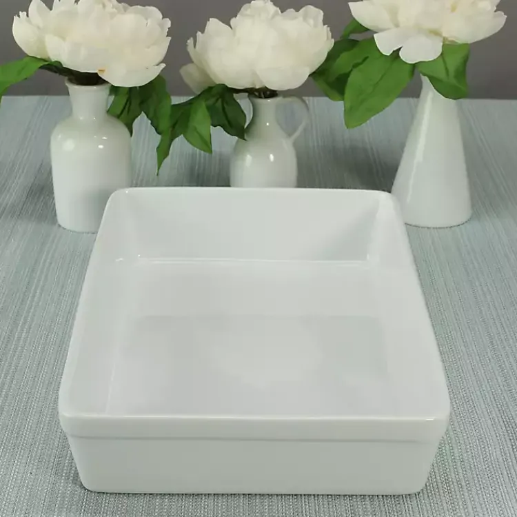 Kirklands Home Bakeware & Cookware|Ceramic Rectangular Baker White