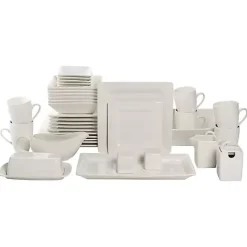 Kirklands Home Dinnerware|Ceramic Square 40-pc. Dinnerware Set White