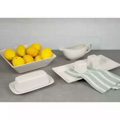 Kirklands Home Dinnerware|Ceramic Square 40-pc. Dinnerware Set White