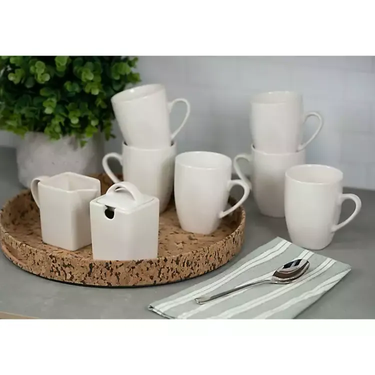 Kirklands Home Dinnerware|Ceramic Square 40-pc. Dinnerware Set White