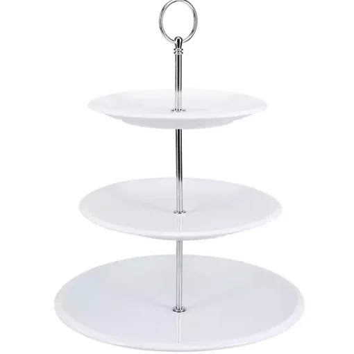 Kirklands Home Serving & Entertaining|Ceramic 3-Tier Serving Stand White