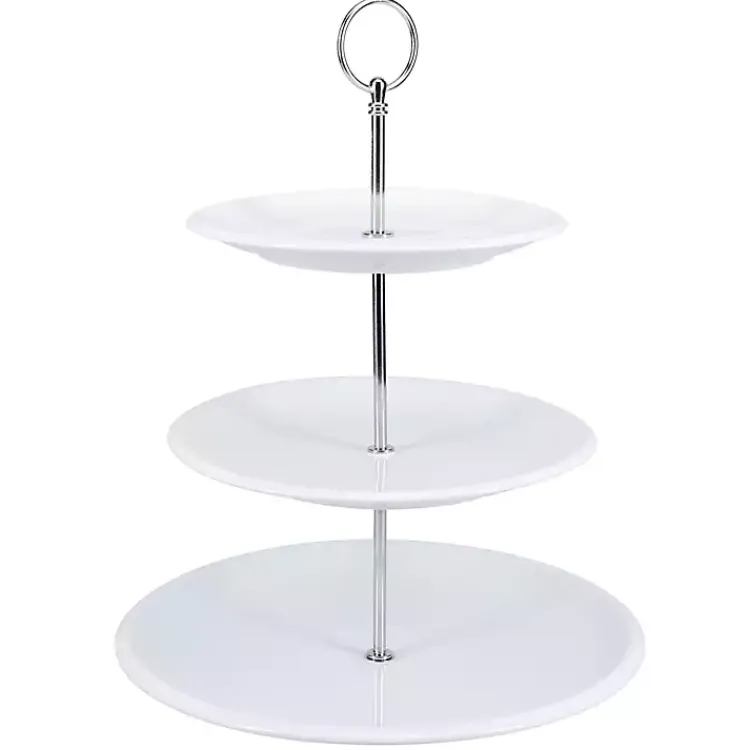 Kirklands Home Serving & Entertaining|Ceramic 3-Tier Serving Stand White