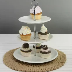 Kirklands Home Serving & Entertaining|Ceramic 3-Tier Serving Stand White