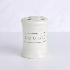 Kirklands Home Bathroom Accessories|Ceramic Toothbrush Holder White