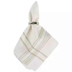 Kirklands Home Table Linens|Chambray French Stripe Napkins, Set of 6 White