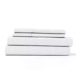 Kirklands Home Bed Sheets|Chambray 4-pc. Queen Bed Sheet Set White