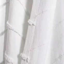 Kirklands Home Curtains & Drapes|Chenille Chevron Curtain Panel Set, 84 in. White