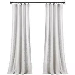 Kirklands Home Curtains & Drapes|Chenille Chevron Curtain Panel Set, 84 in. White