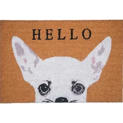 Kirklands Home Doormats|Chihuahua Hello Doormat White