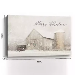 Hot White Christmas Barn Canvas Wall Art Christmas Art & Wall Decor