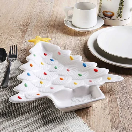 Kirklands Home Serving & Entertaining|Christmas Tree Serving Platter White