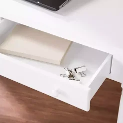 Kirklands Home Office Furniture|Classic 2-Drawer Wood Desk White