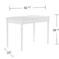 Kirklands Home Office Furniture|Classic 2-Drawer Wood Desk White