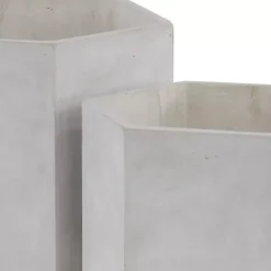 Kirklands Home Planters|Clay and Wood Hexagon Planters, Set of 2 White