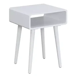 Kirklands Home Accent & End Tables|Curved Edge Open Shelf Accent Table White