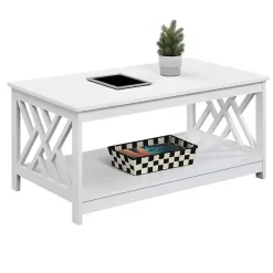 Kirklands Home Coffee Tables|Cut-Out Sides Coffee Table White