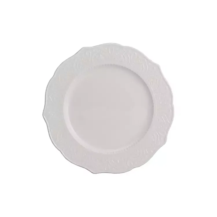 Kirklands Home Dinnerware|Dahlia Embossed Side Plates, Set of 6 White