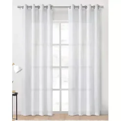 Kirklands Home Curtains & Drapes|Diamond Sheer Curtain Panel, 84 in. White