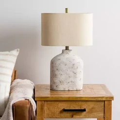 Kirklands Home Table Lamps|Distressed Narrow Table Lamp White