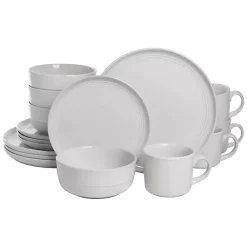 Kirklands Home Dinnerware|Double Line 16-pc. Dinnerware Set White
