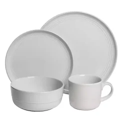 Kirklands Home Dinnerware|Double Line 16-pc. Dinnerware Set White