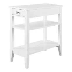 Kirklands Home Accent & End Tables|Double Shelf Wood Accent Table White